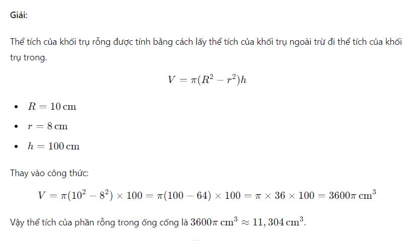 Thể tích khối trụ