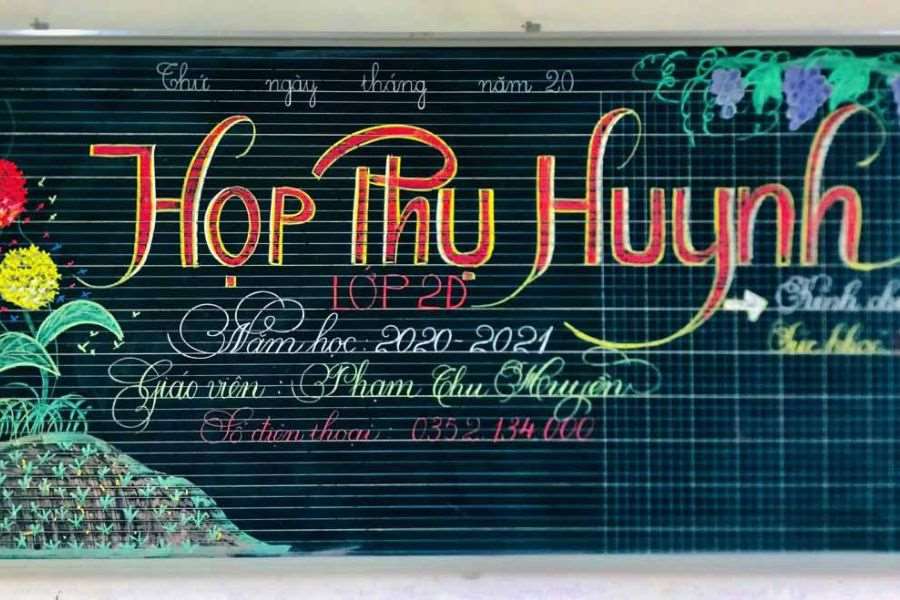 trang trí bảng họp phụ huynh